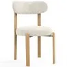 Silla de comedor tapizada en Chenille -  Patas efecto roble - Diseño ergonómico y moderno - Okare image 9