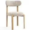 Silla de comedor tapizada en Chenille -  Patas efecto roble - Diseño ergonómico y moderno - Okare image 9