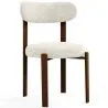 Silla de comedor tapizada en Chenille -  Patas efecto madera oscura - Diseño ergonómico y moderno - Okare image 9