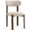 Silla de comedor tapizada en Chenille -  Patas efecto madera oscura - Diseño ergonómico y moderno - Okare image 9