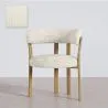 Sillón de salón con Reposabrazos tapizado en Chenille -  Patas efecto roble - Diseño ergonómico y moderno - Okare image 9