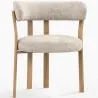 Sillón de salón con Reposabrazos tapizado en Chenille -  Patas efecto roble - Diseño ergonómico y moderno - Okare image 9