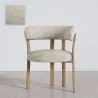Sillón de salón con Reposabrazos tapizado en Chenille -  Patas efecto roble - Diseño ergonómico y moderno - Okare image 9