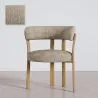 Sillón de salón con Reposabrazos tapizado en Chenille -  Patas efecto roble - Diseño ergonómico y moderno - Okare image 9