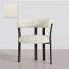 Sillón de salón con Reposabrazos tapizado en Chenille -  Patas efecto madera oscura - Diseño ergonómico y moderno - Okare image 9