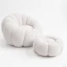 Sillón tapizado con otomano - tela suave - Rubi image 9