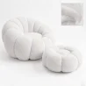 Sillón tapizado con otomano - tela suave - Rubi image 9