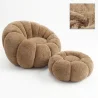Sillón tapizado con otomano - tela suave - Rubi image 9