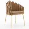 Silla de Comedor Diseño Concha Glam en Terciopelo - Patas Doradas - Shell image 9