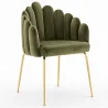 Silla de Comedor Diseño Concha Glam en Terciopelo - Patas Doradas - Shell image 9