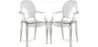 Pack de 2 Sillas de comedor Transparentes - Diseño con Reposabrazos - Louis XIV image 9