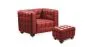 Sillón con Reposapiés  - Tapizado en Cuero - Acolchado - Nubus image 9