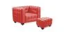 Sillón con Reposapiés  - Tapizado en Cuero - Acolchado - Nubus image 9