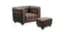 Sillón con Reposapiés  - Tapizado en Cuero - Acolchado - Nubus image 9