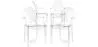 Pack de 4 Sillas de comedor Transparente - Diseño con Reposabrazos - Louis XIV image 9