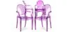 Pack de 4 Sillas de comedor Transparente - Diseño con Reposabrazos - Louis XIV image 9