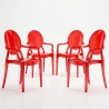 Pack de 4 Sillas de comedor Transparente - Diseño con Reposabrazos - Louis XIV image 9