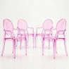 Pack de 4 Sillas de comedor Transparente - Diseño con Reposabrazos - Louis XIV image 9
