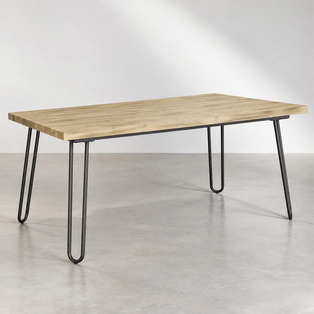 Mesa de Comedor Rectangular - Industrial - Madera y Metal - 150cm - Hairpin  image 8