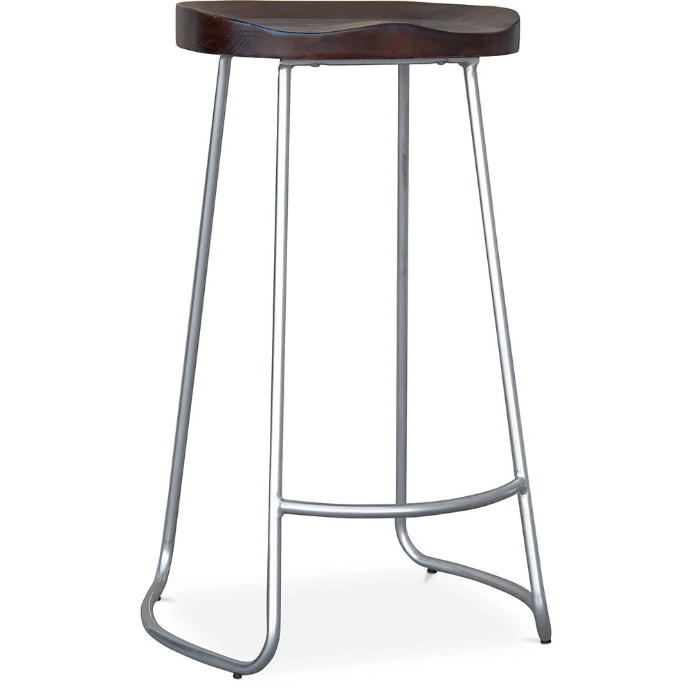 Taburete de Bar - Diseño industrial - Madera y Metal - 76 cm - Aiyana image 8