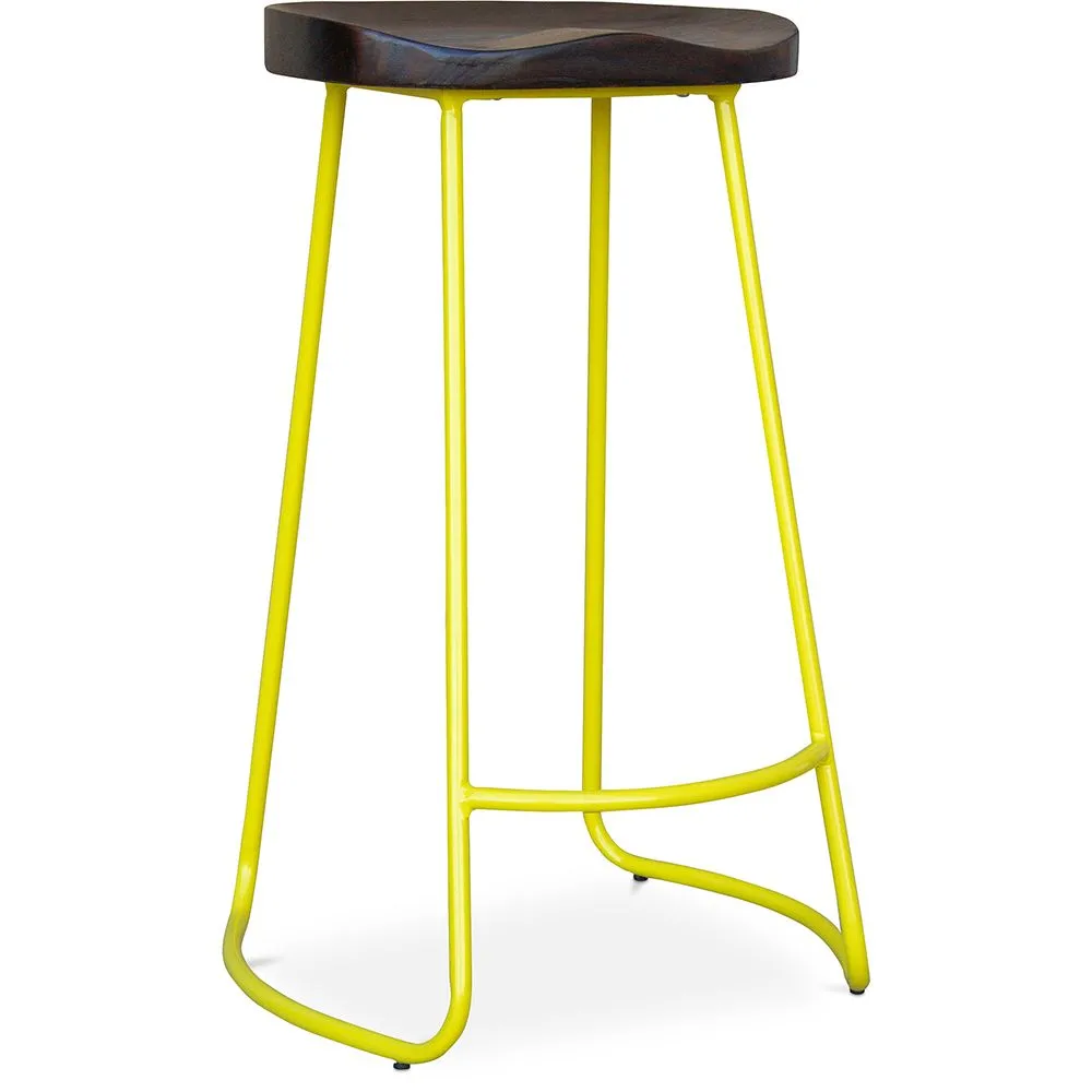 Taburete de Bar - Diseño industrial - Madera y Metal - 76 cm - Aiyana image 8