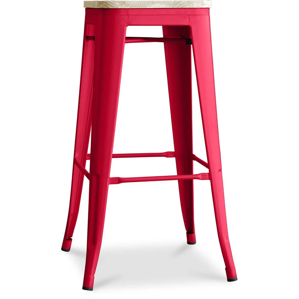 Taburete de Bar Diseño Industrial - Acero y Madera - 76cm -  Stylix  image 8