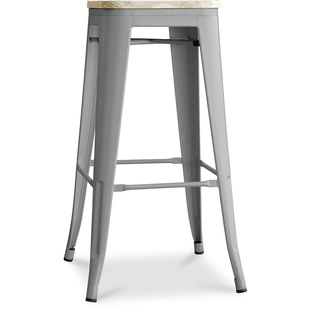 Taburete de Bar Diseño Industrial - Acero y Madera - 76cm -  Stylix  image 8