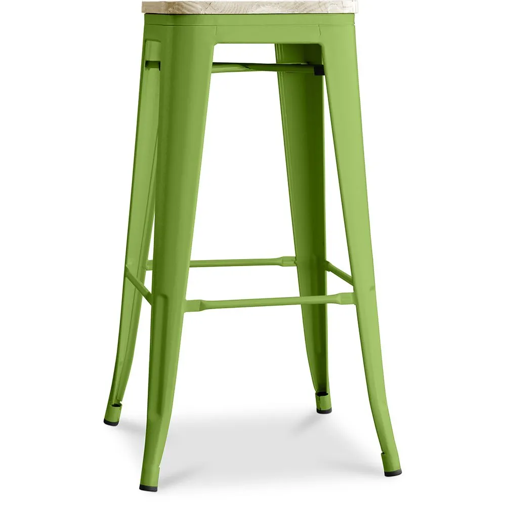 Taburete de Bar Diseño Industrial - Acero y Madera - 76cm -  Stylix  image 8