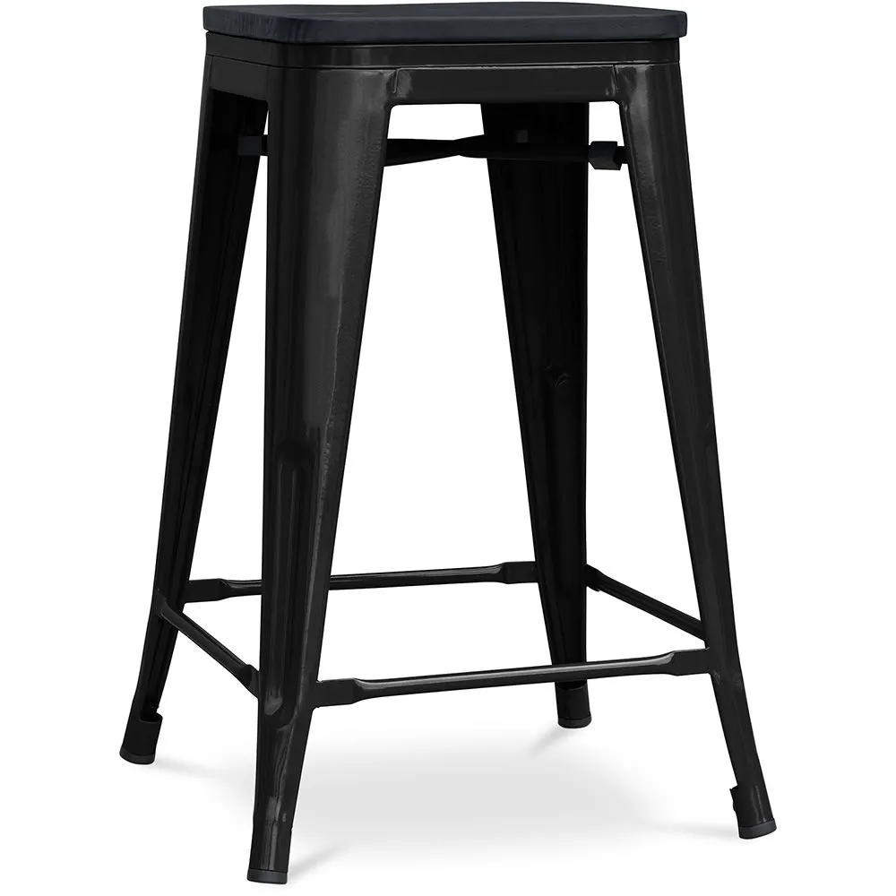 Taburete de Bar - Diseño Industrial - Madera y Acero - 61cm - Stylix  image 8