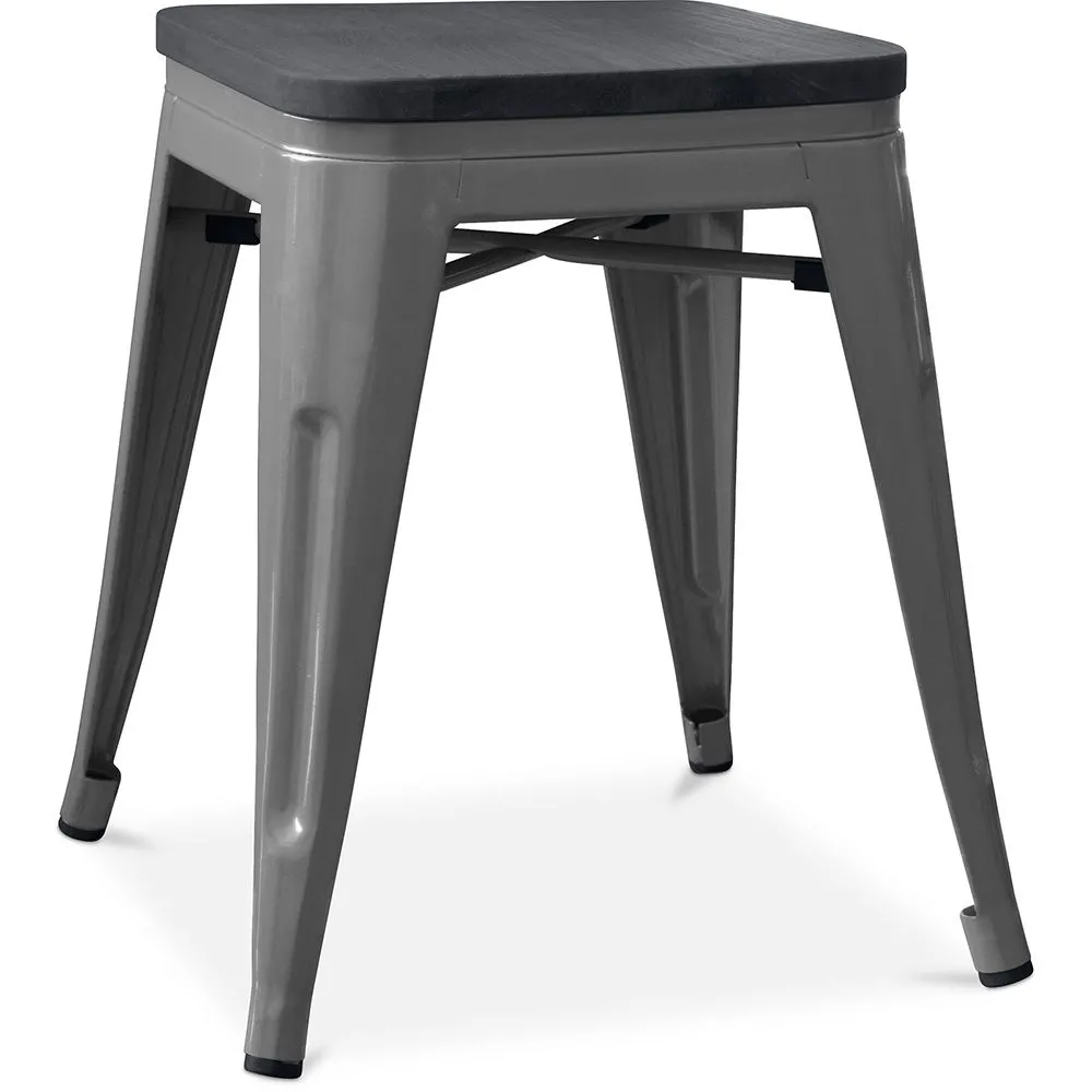 Taburete Diseño Industrial - Madera y Acero - 46cm - Stylix image 8