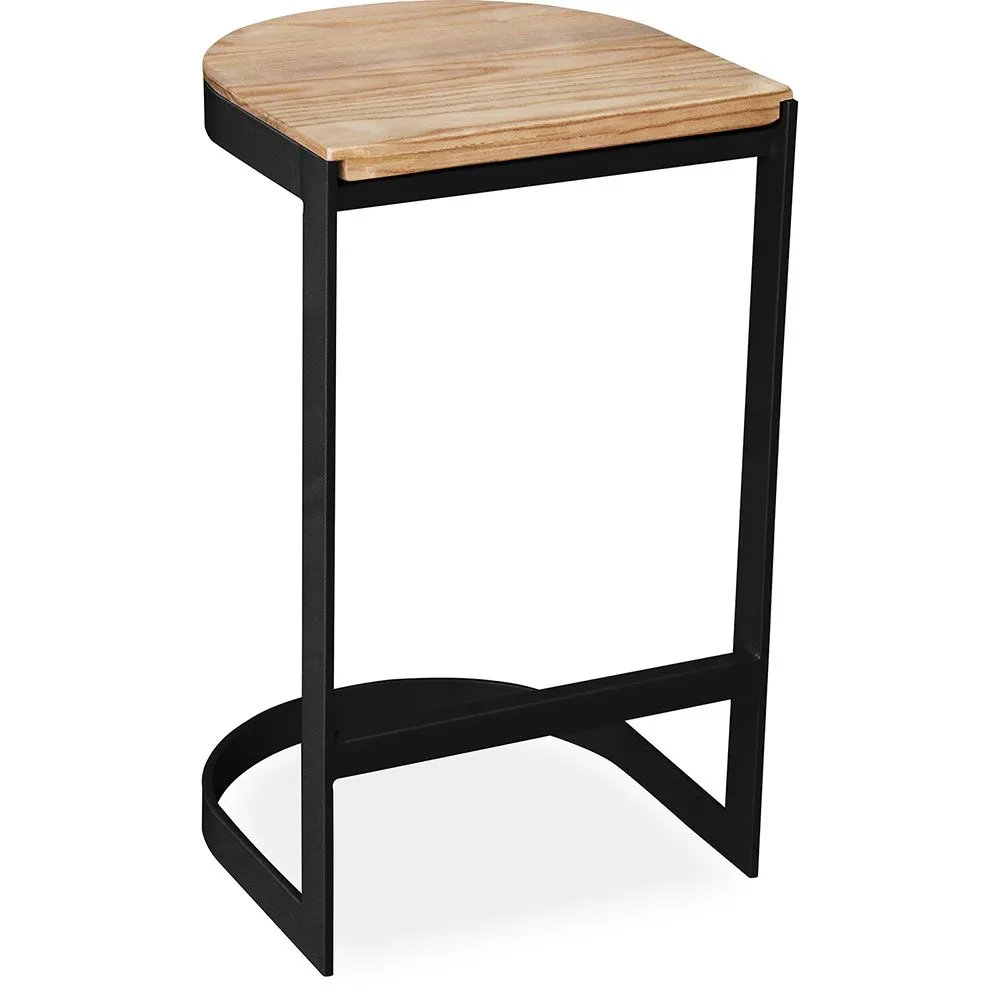 Taburete Diseño Industrial - Madera y Metal - 60cm - Lia image 8