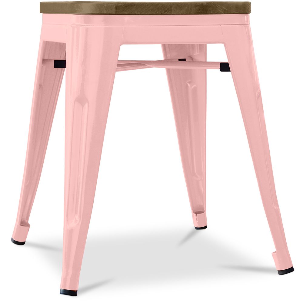 Taburete Diseño Industrial - Madera y  Acero - 45 cm -Stylix image 8