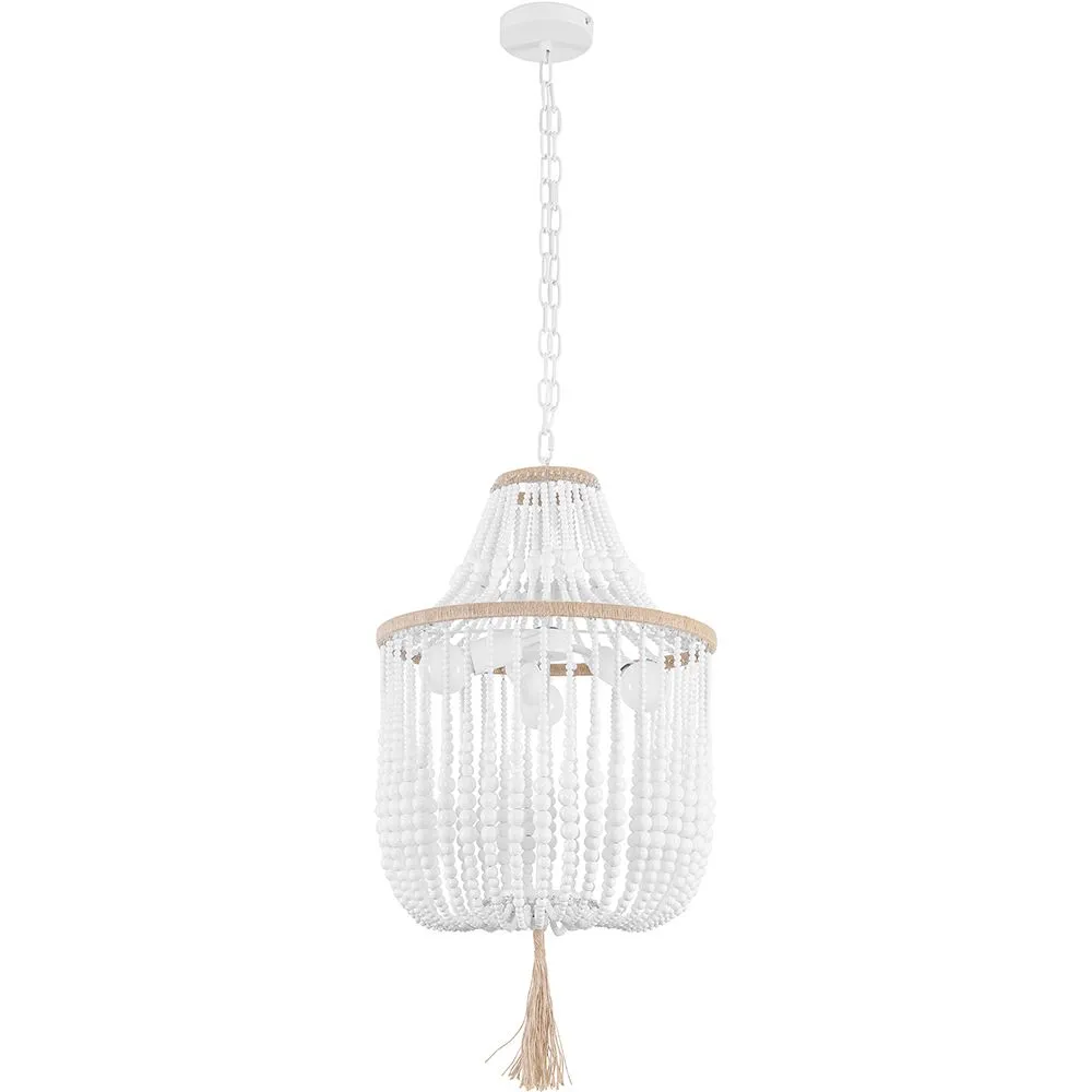 Lámpara de Techo Bolas de Madera - Lámpara Colgante Estilo Boho Bali - Lawan image 8