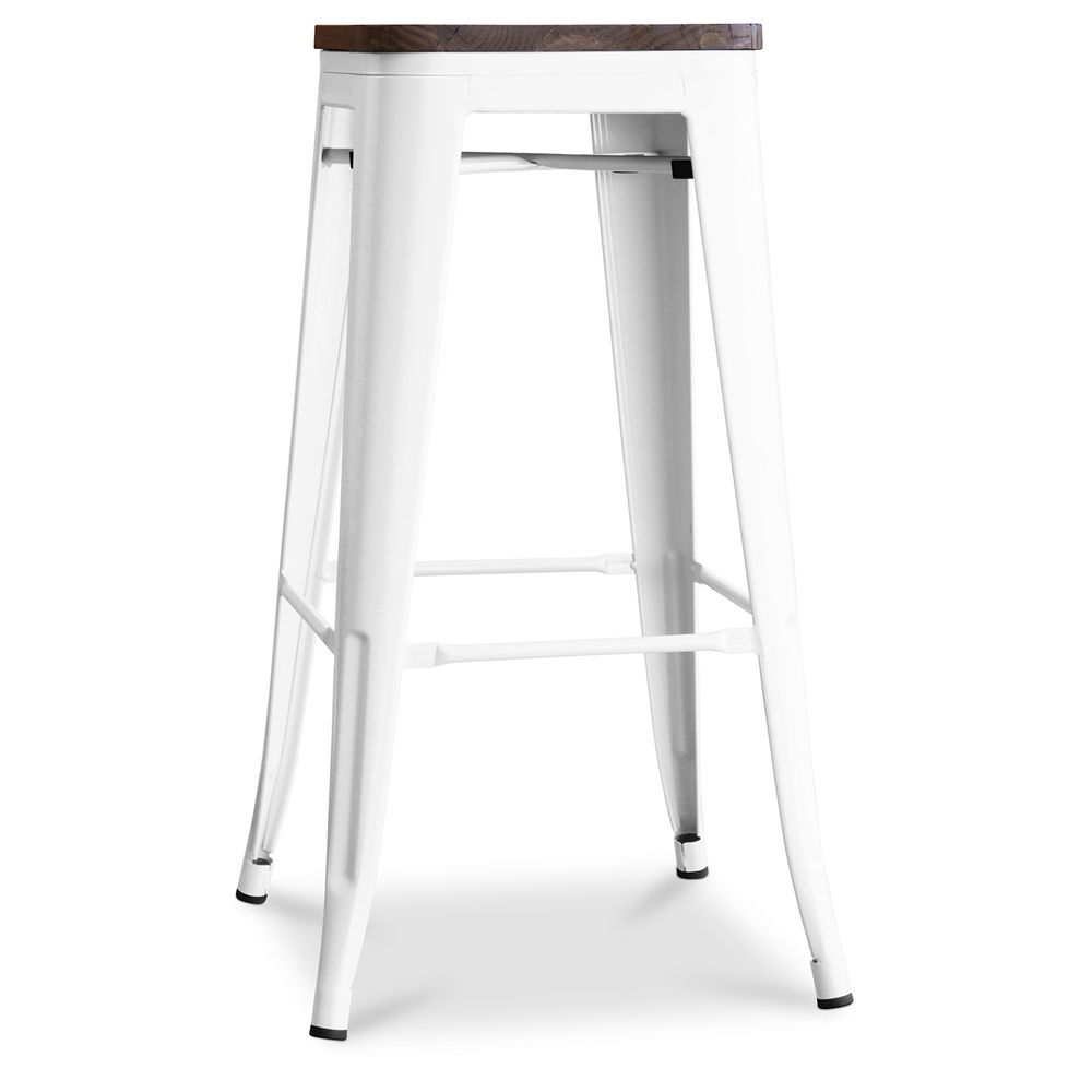 Taburete de Bar Diseño Industrial - Madera y Acero - 76cm - Stylix image 8