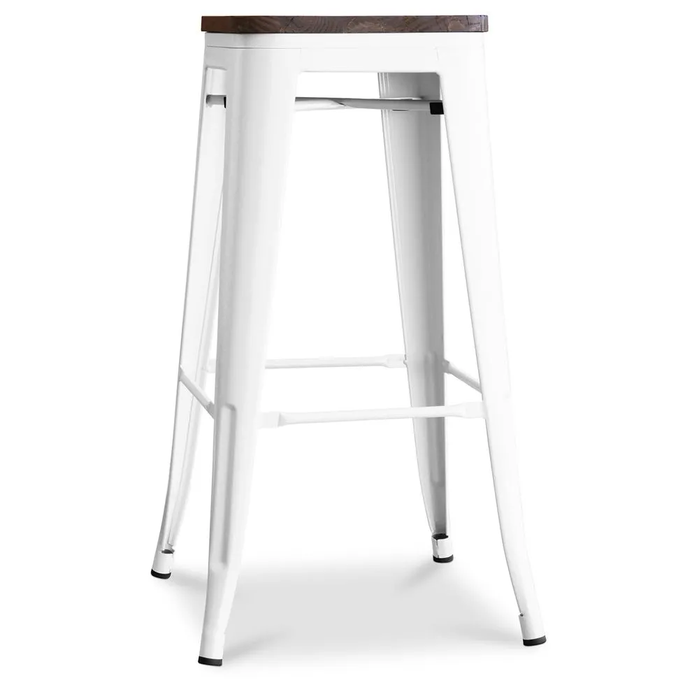 Taburete de Bar Diseño Industrial - Madera y Acero - 76cm - Stylix image 8