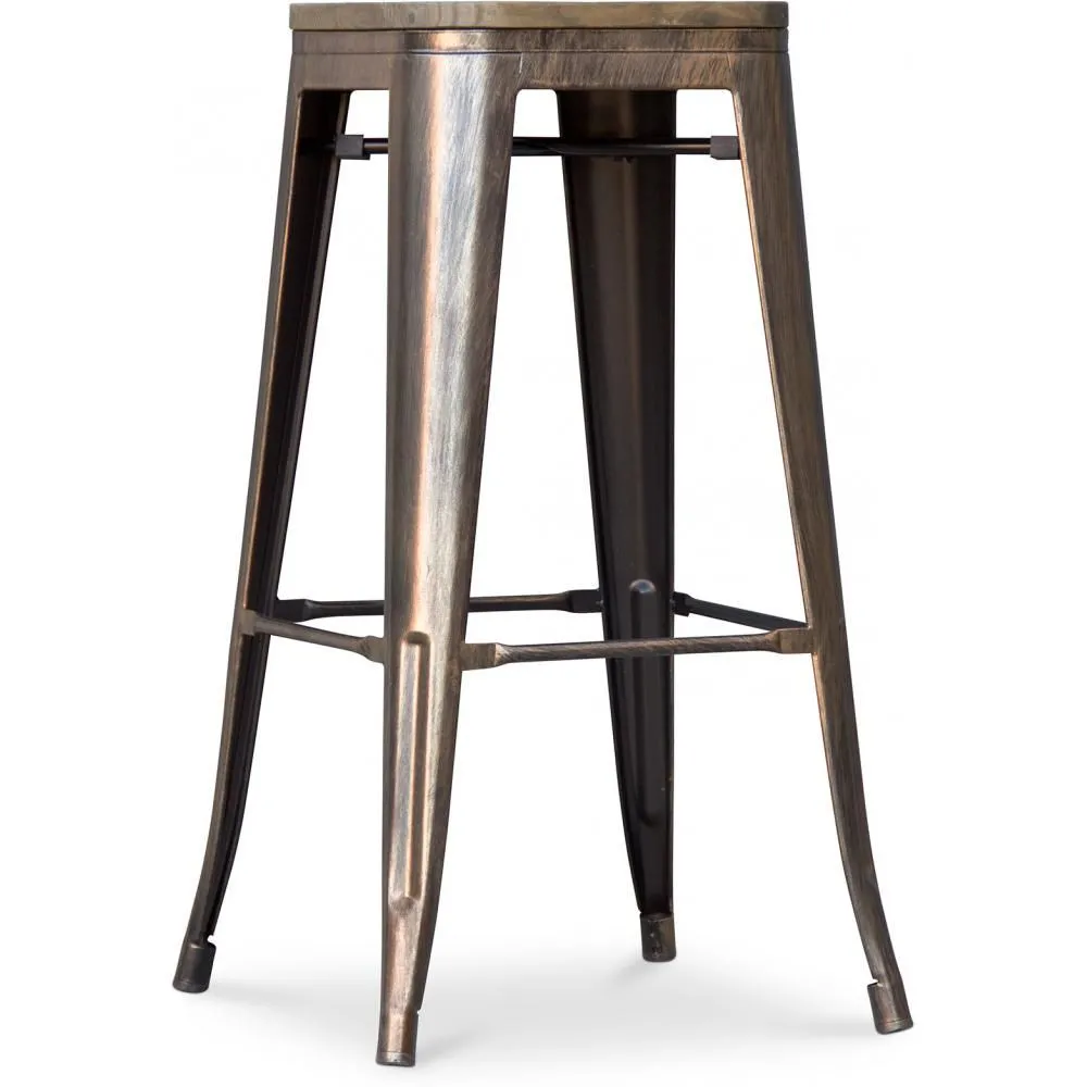 Taburete de Bar Diseño Industrial - Madera y Acero - 76cm - Stylix image 8