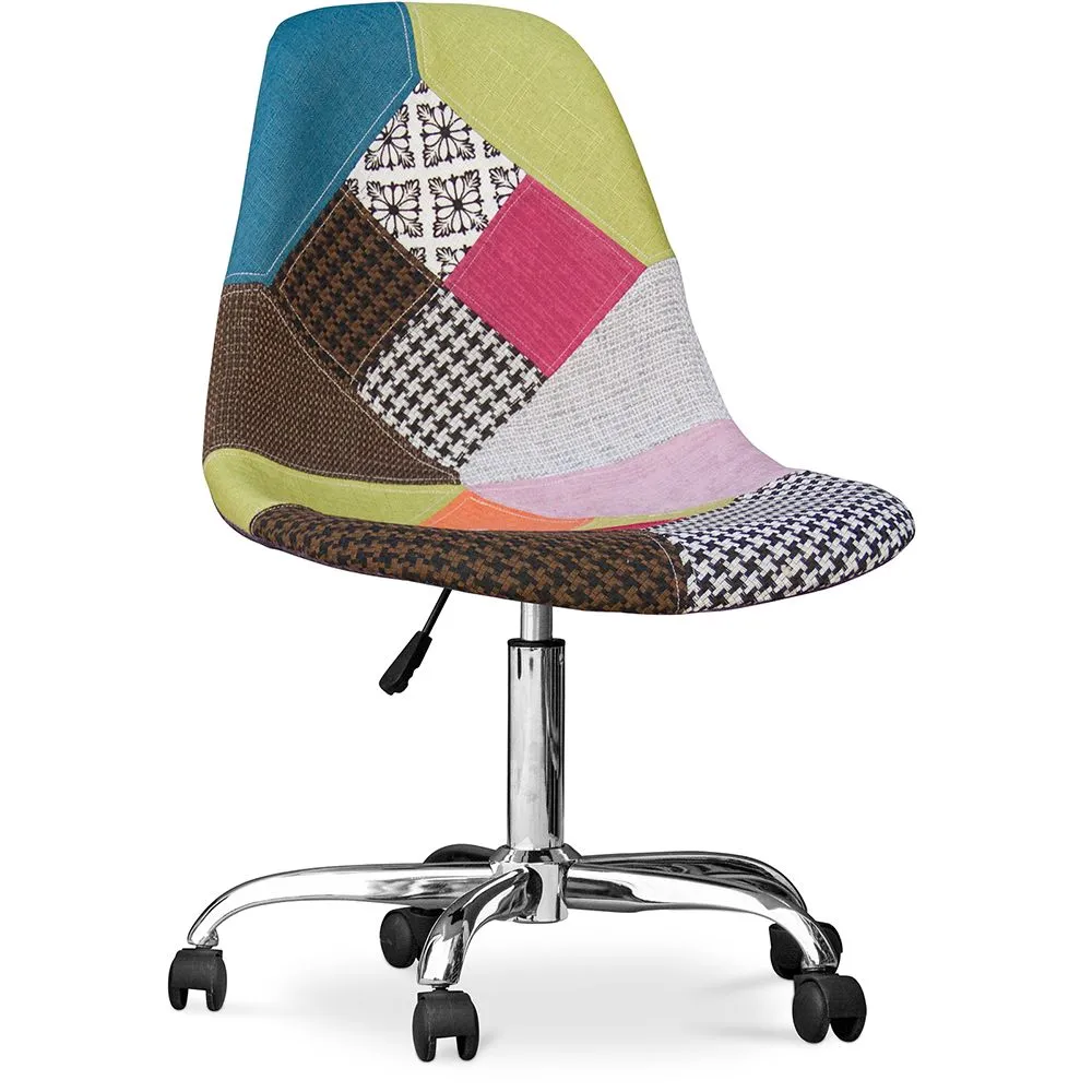 Silla de Oficina con Ruedas - Silla de Escritorio - Tapizada en Patchwork - Simona  image 8