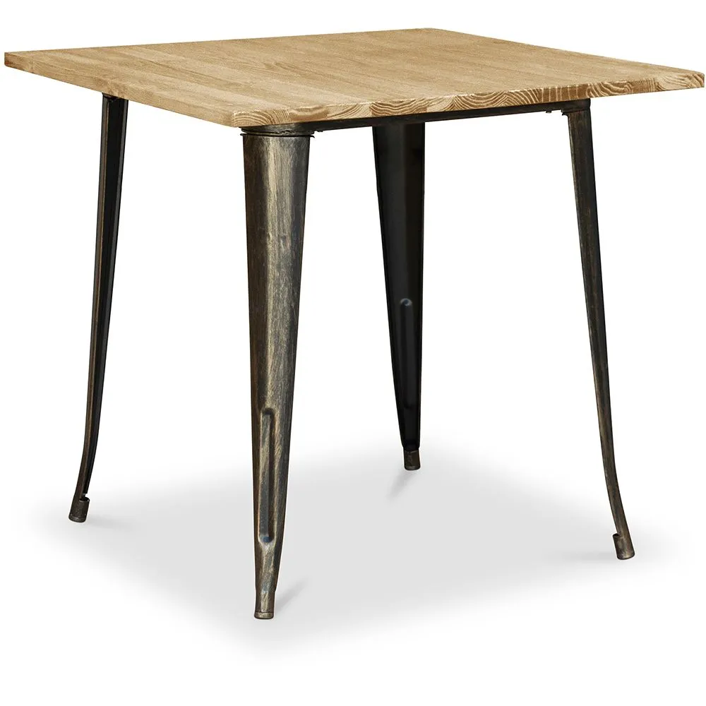Mesa de Comedor Cuadrada - Diseño Industrial - Madera y Metal - Stylix image 8