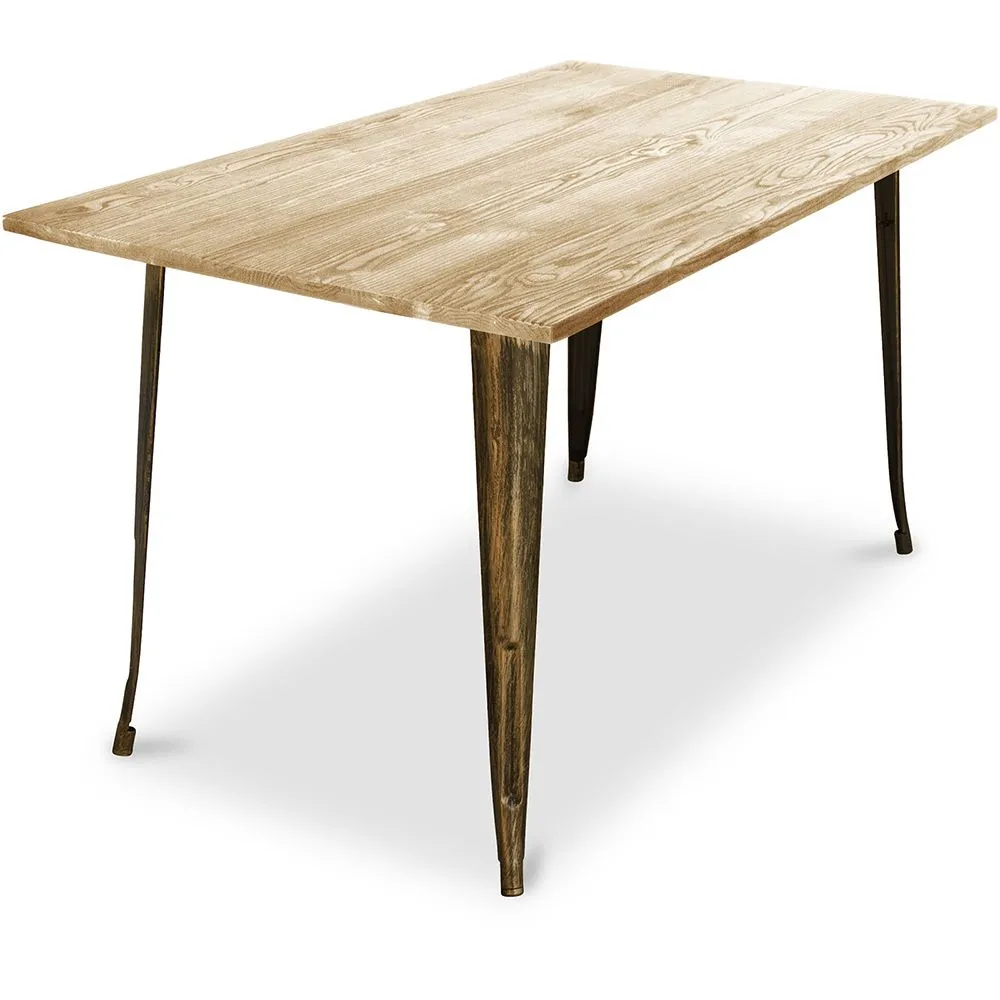 Mesa de Comedor Rectangular - Diseño Industrial - Madera - Troy image 8