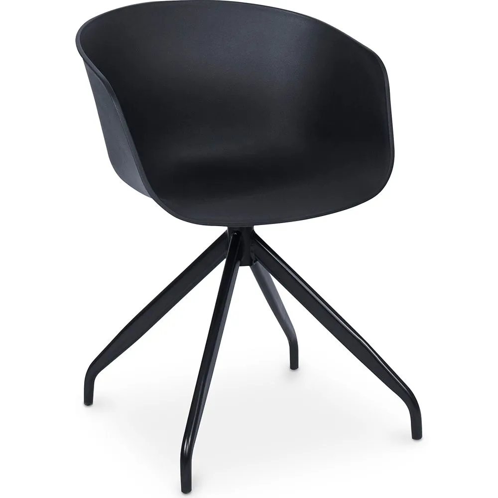 Silla de Oficina con Reposabrazos - Silla de Escritorio de Diseño Negro - Joan  image 8