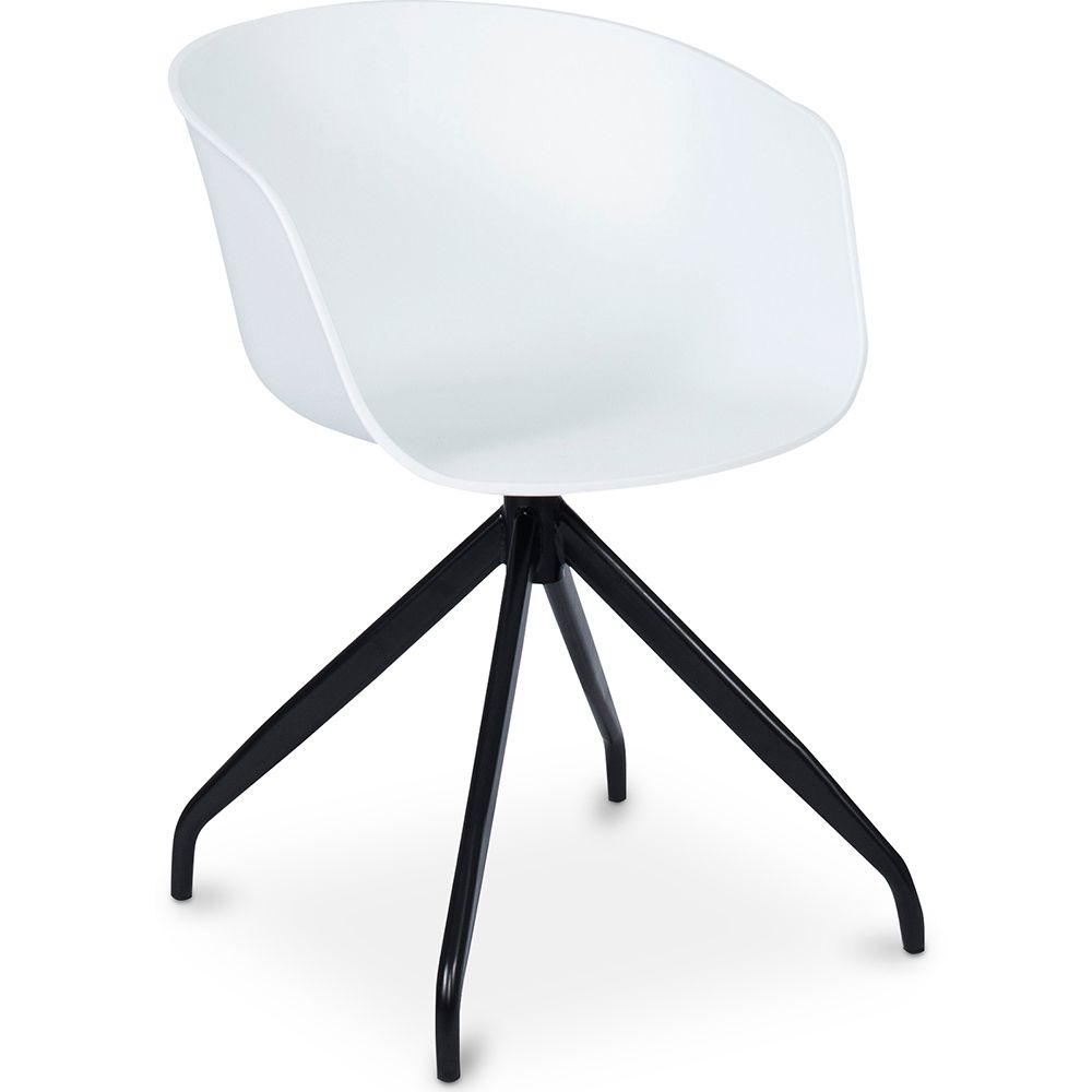 Silla de Oficina con Reposabrazos - Silla de Escritorio de Diseño Negro - Joan  image 8