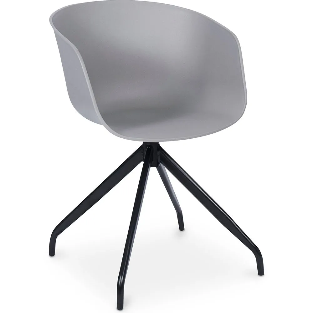 Silla de Oficina con Reposabrazos - Silla de Escritorio de Diseño Negro - Joan  image 8