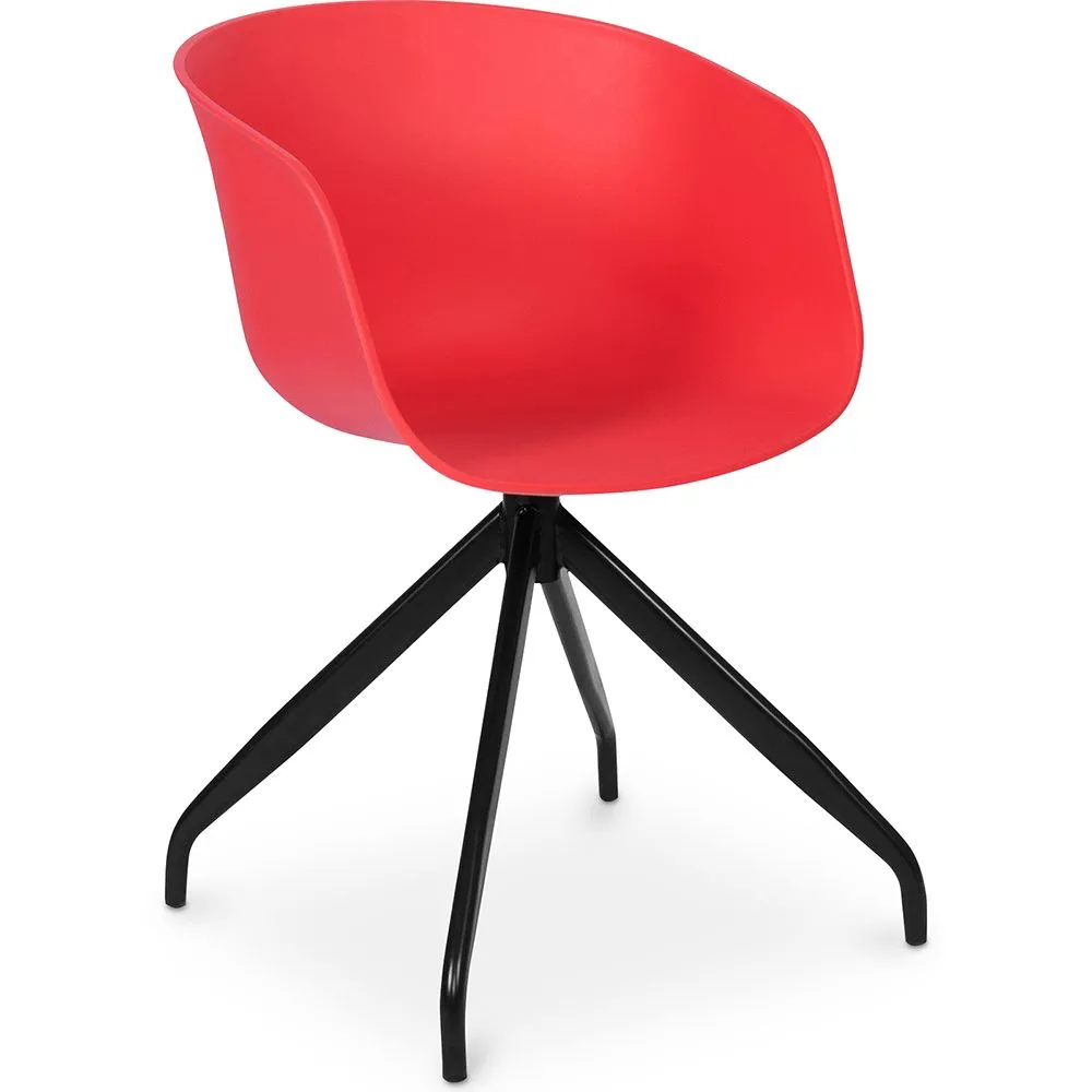 Silla de Oficina con Reposabrazos - Silla de Escritorio de Diseño Negro - Joan  image 8
