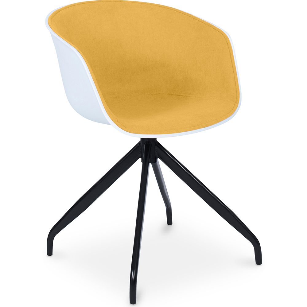Silla de Oficina con Reposabrazos Tapizada - Silla de Escritorio - Blanco y Negro - Jodie  image 8