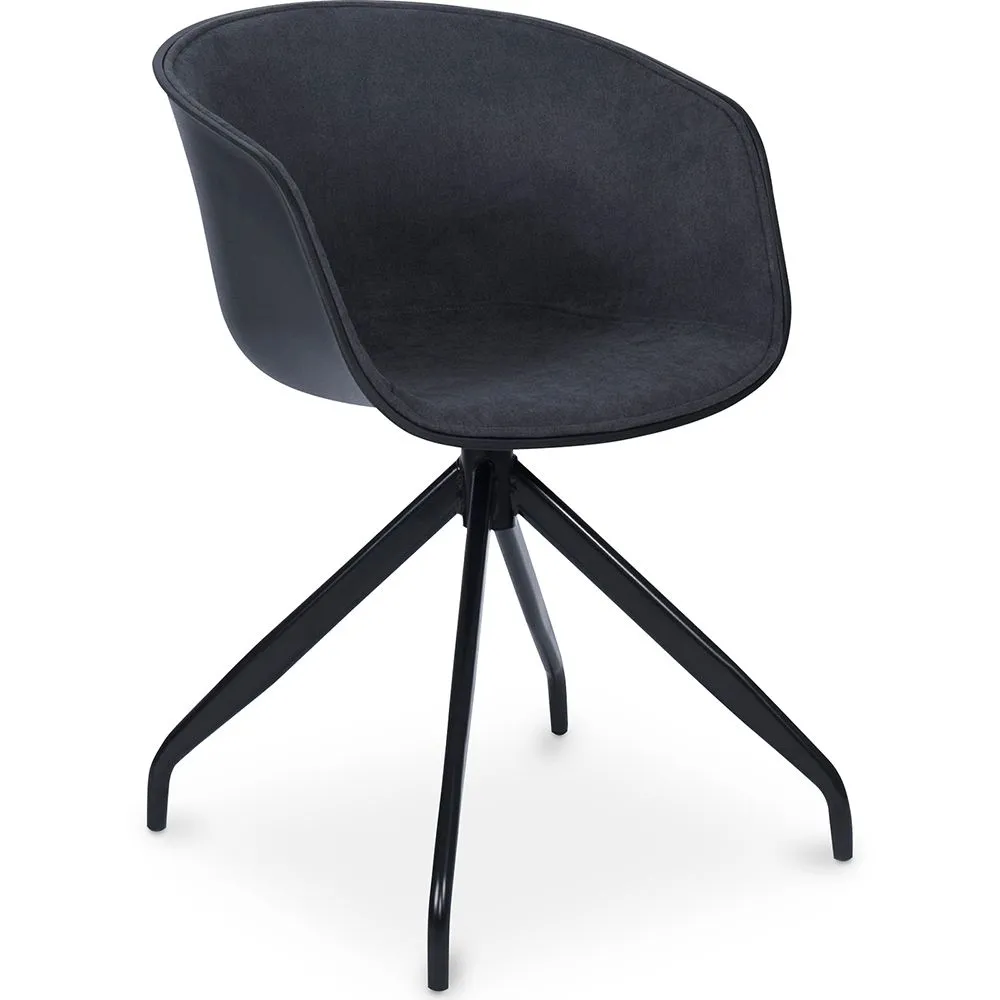 Silla de Oficina con Reposabrazos - Silla de Escritorio de Diseño Negro - Jodie  image 8