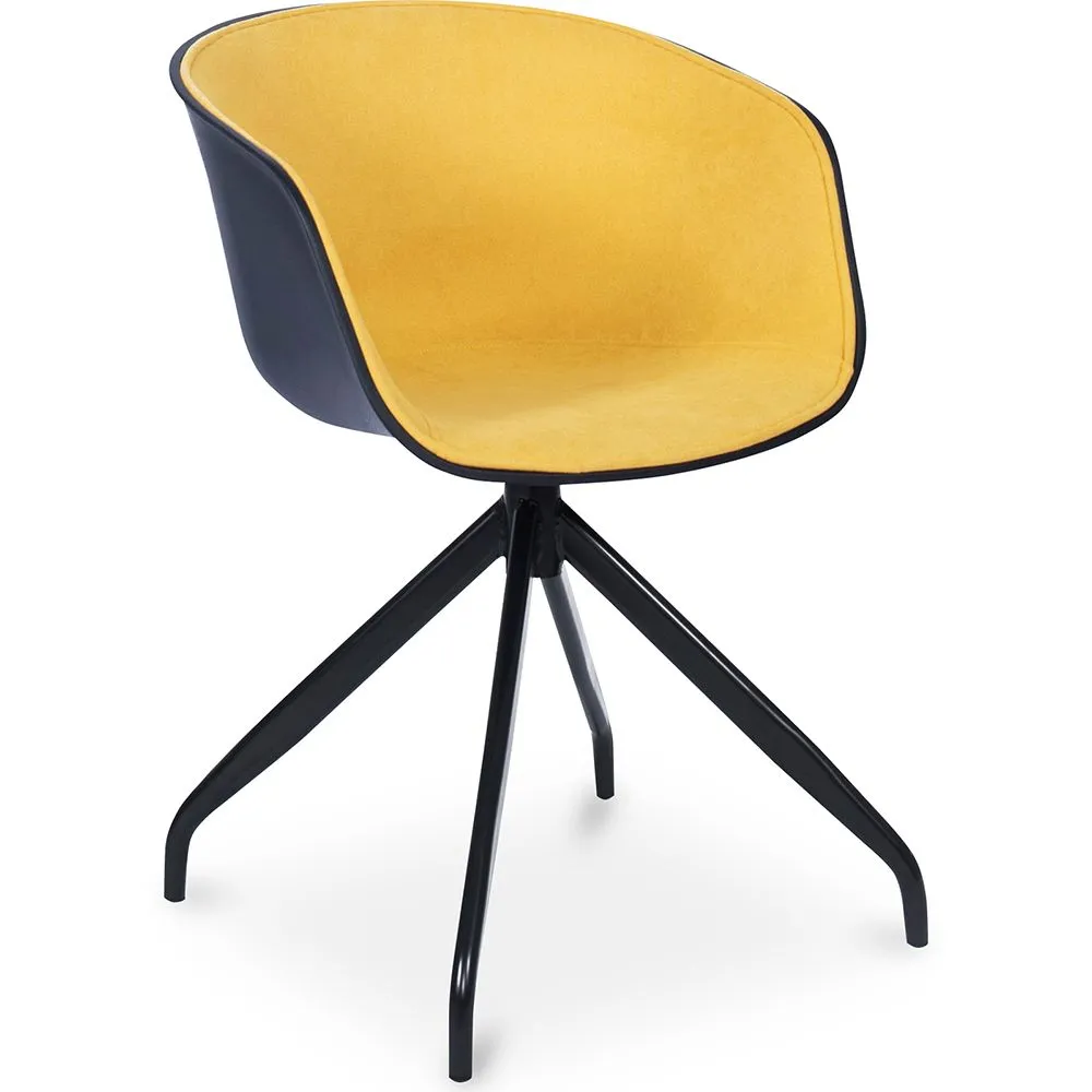 Silla de Oficina con Reposabrazos - Silla de Escritorio de Diseño Negro - Jodie  image 8