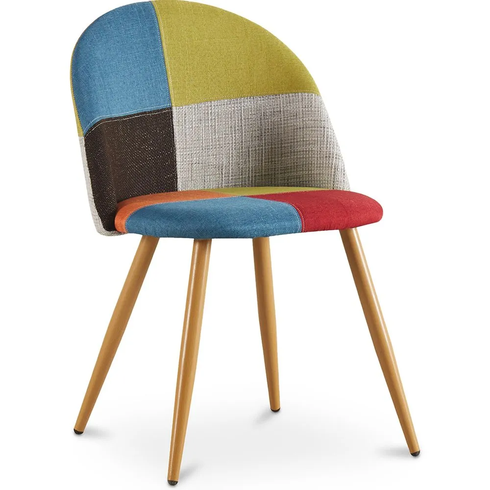 Silla de Comedor - Tapizada en Patchwork - Estilo Escandinavo - Simona image 8