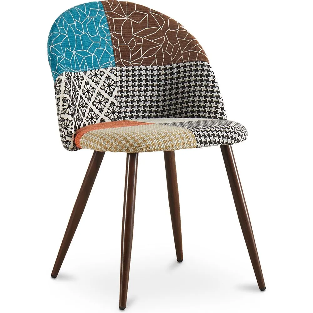 Silla de Comedor - Tapizada en Patchwork - Estilo Escandinavo - Patty image 8