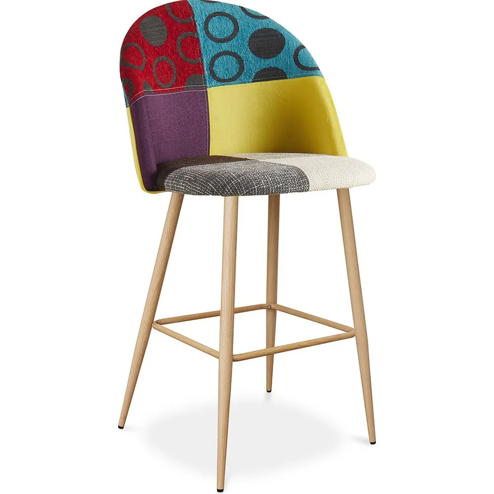 Taburete Tapizado en Patchwork - Estilo Escandinavo - Evelyne  image 8