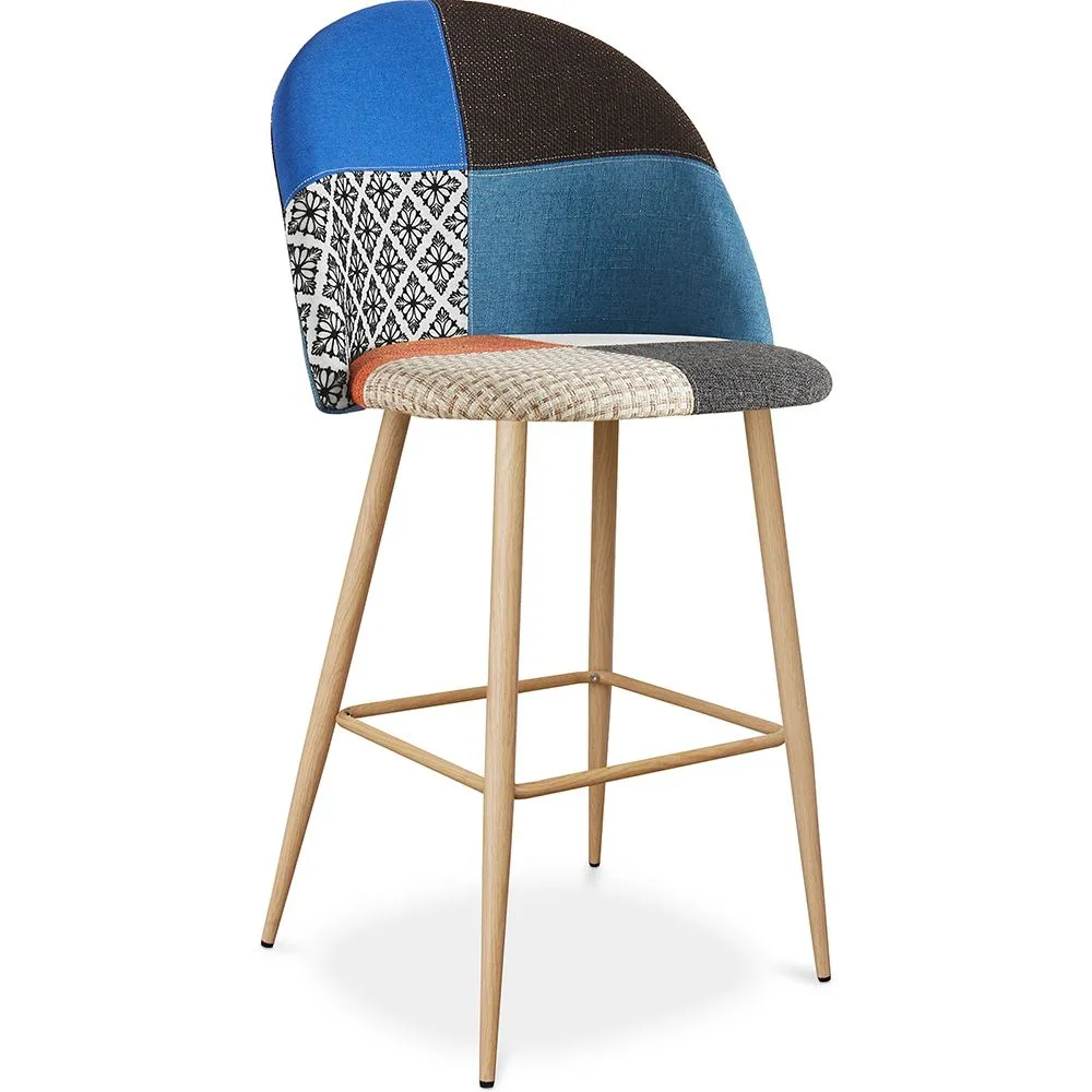 Taburete Tapizado en Patchwork - Estilo Escandinavo - Evelyne  image 8